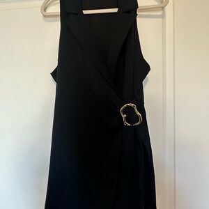 G/FORE Black Mini Dress with Gold Detail